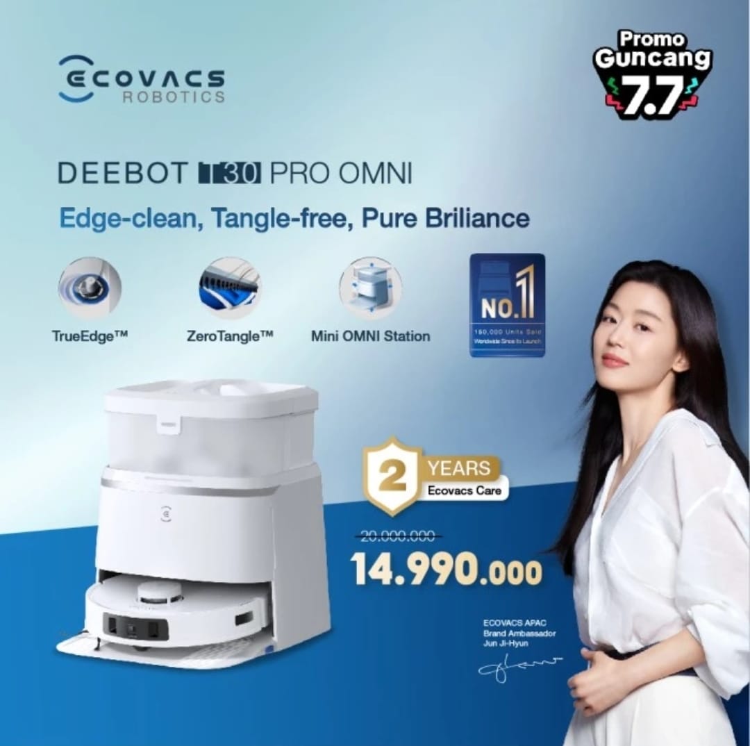 Ecovacs DEEBOT T30 PRO OMNI Robot Vacuum Cleaner Sapu Pel