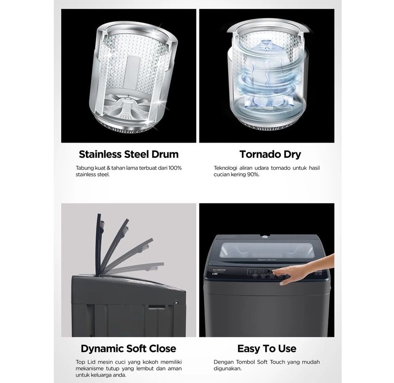 Sanken AW-S887GS top load washing machine