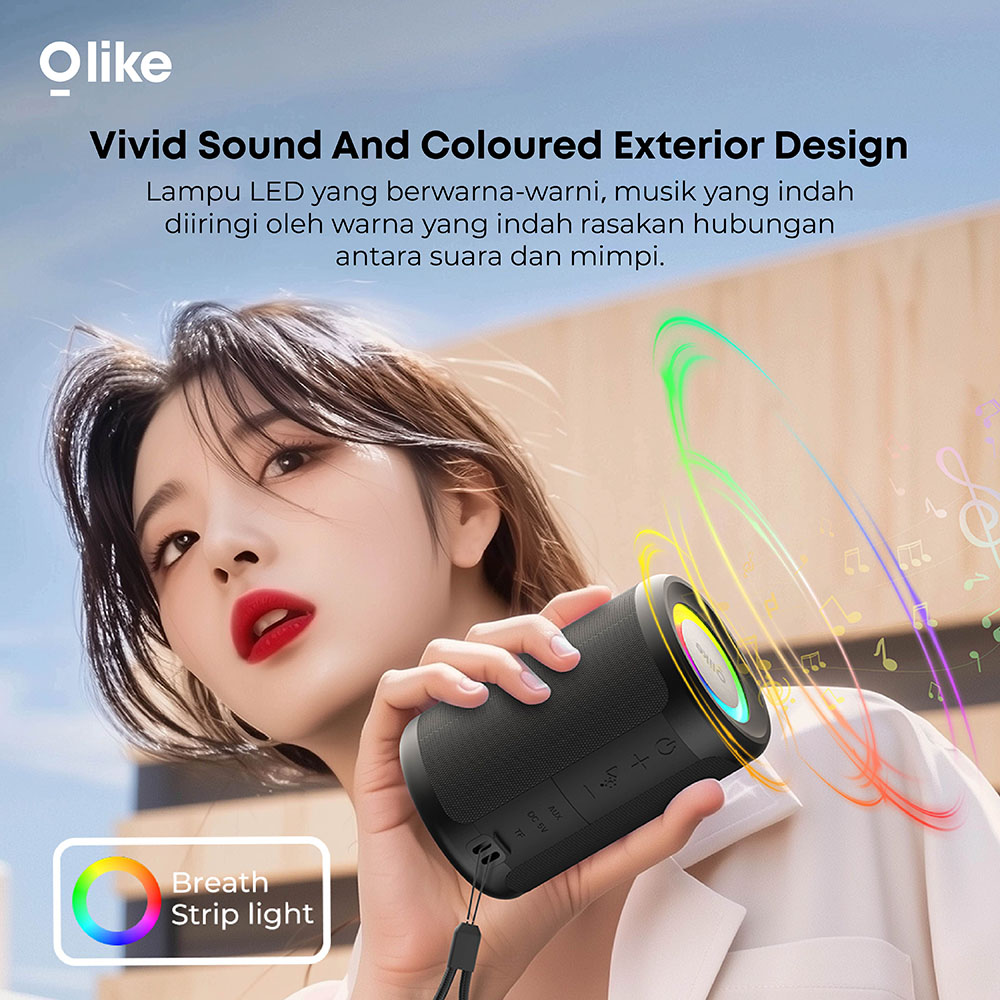 OLIKE Speaker Wireless Portable SF9 LED Light IPX4 Bluetooth 5.3 Bass