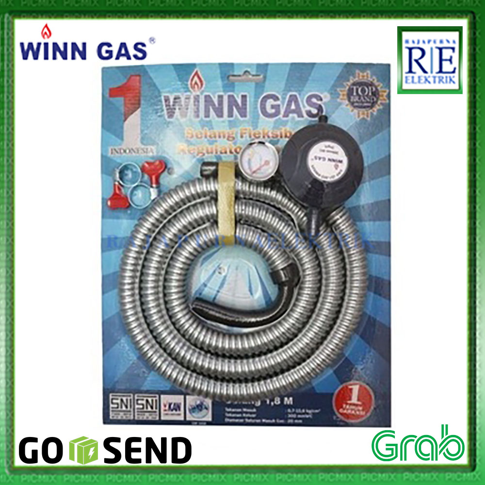 WINN GAS Selang Gas Paket Regulator Meter Tekanan Rendah W298M