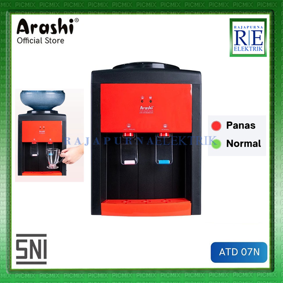 ARASHI Dispenser Air Galon Atas Normal & Panas ATD 07N SNI