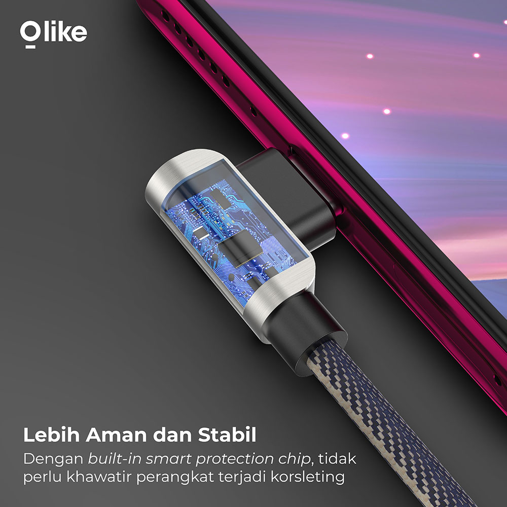Olike Kabel Data Gaming OC-G1L USB-A to Lightning Charger siku ELBOW L