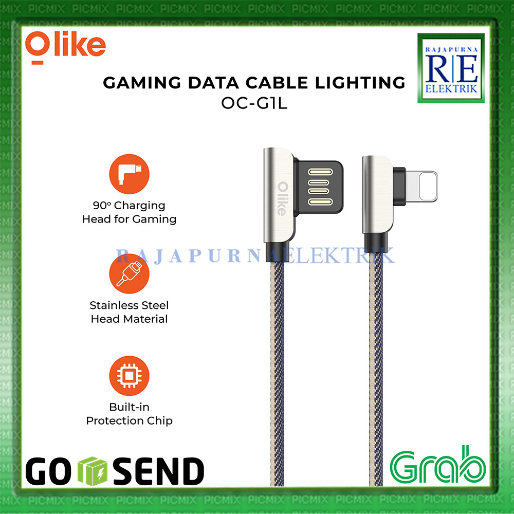 Olike Kabel Data Gaming OC-G1L USB-A to Lightning Charger siku ELBOW L
