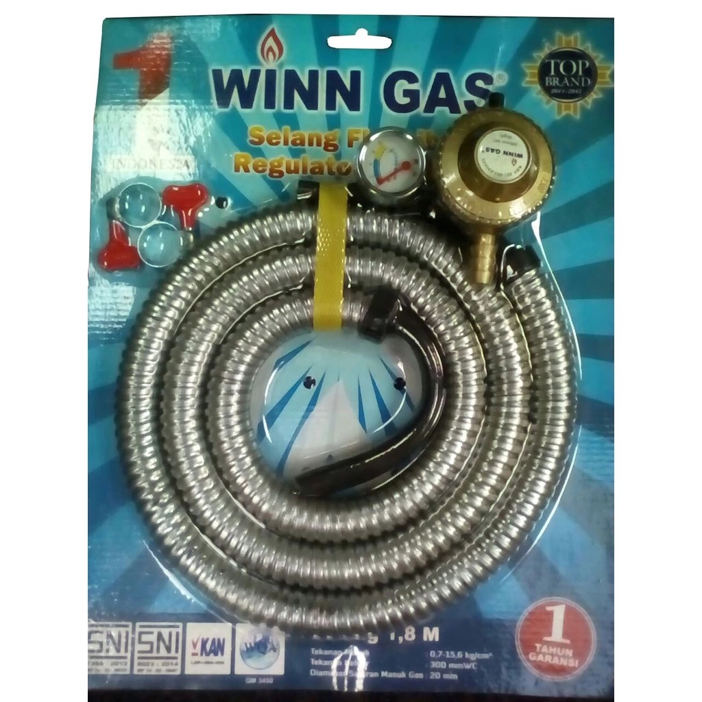 WINN GAS Selang Paket Regulator Kompor Gas Tekanan Rendah PSFRW68M