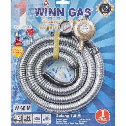 WINN GAS Selang Paket Regulator Kompor Gas Tekanan Rendah PSFRW68M