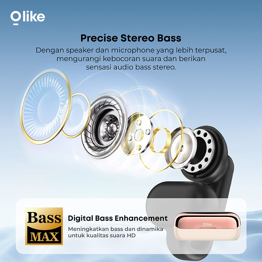 OLIKE TWS OW5 Open Ear Earphone Bluetooth 5.4 Comfort Earbuds Bass