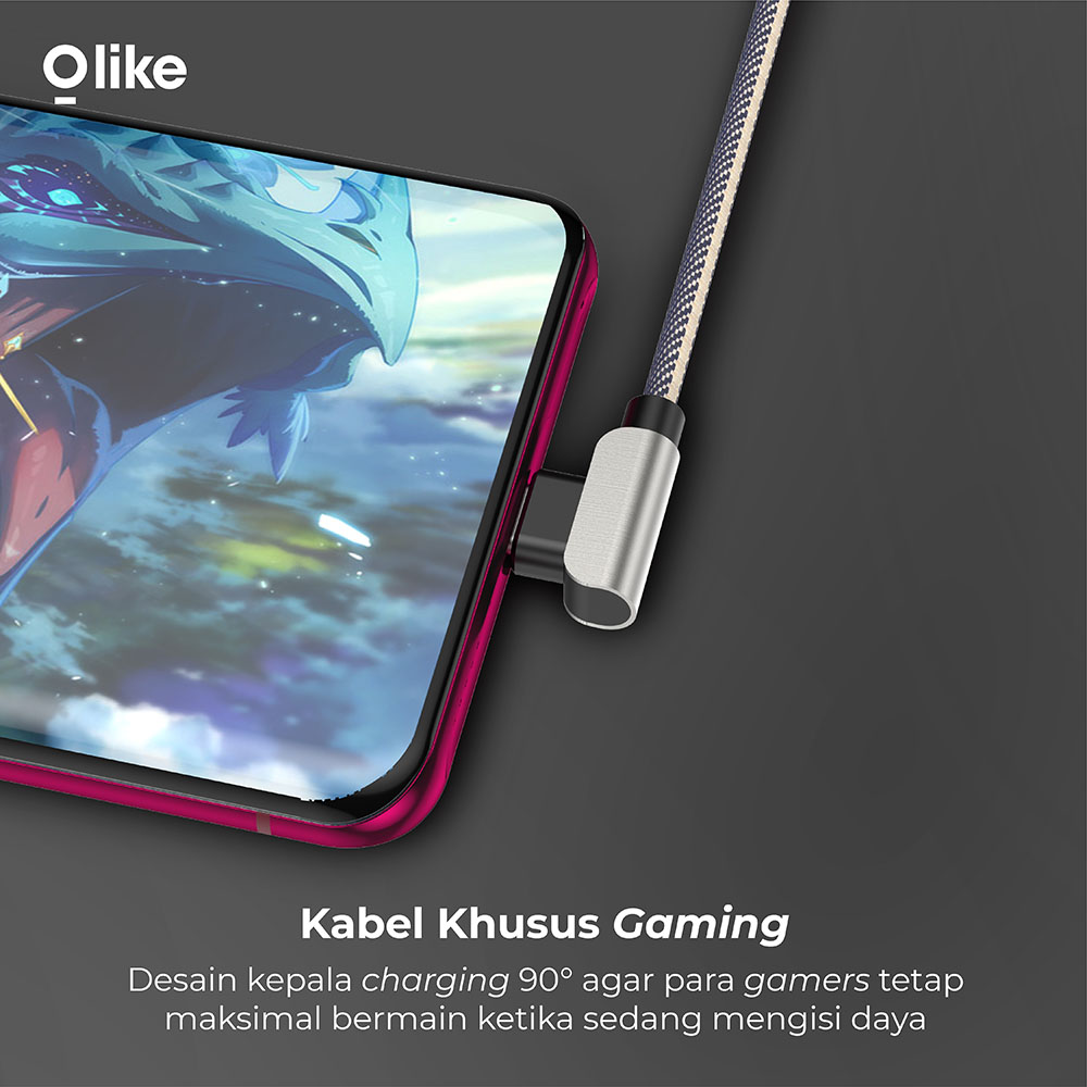 Olike Kabel Data Gaming OC-G1L USB-A to Lightning Charger siku ELBOW L