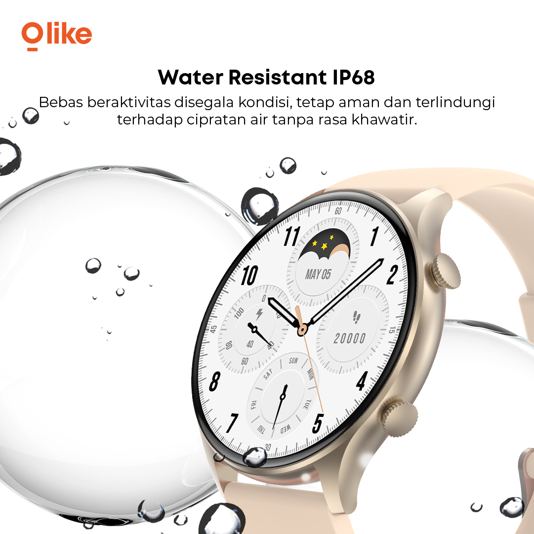 Olike FW2 Smartwatch Jam Tangan HD touchscreen Bluetooth Call IP68