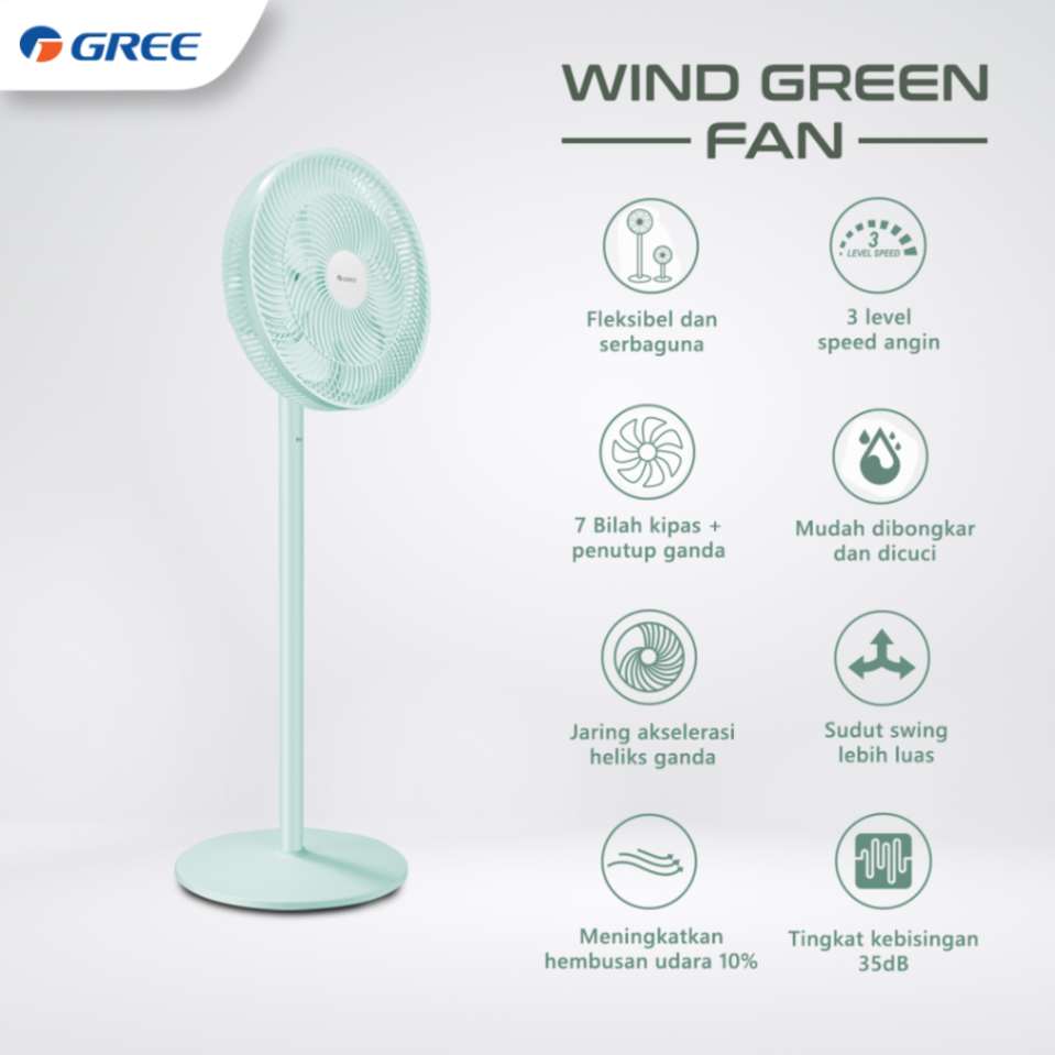 Gree Wind Green Fan 2in1 Kipas Angin Serba Guna Model Lantai dan Meja