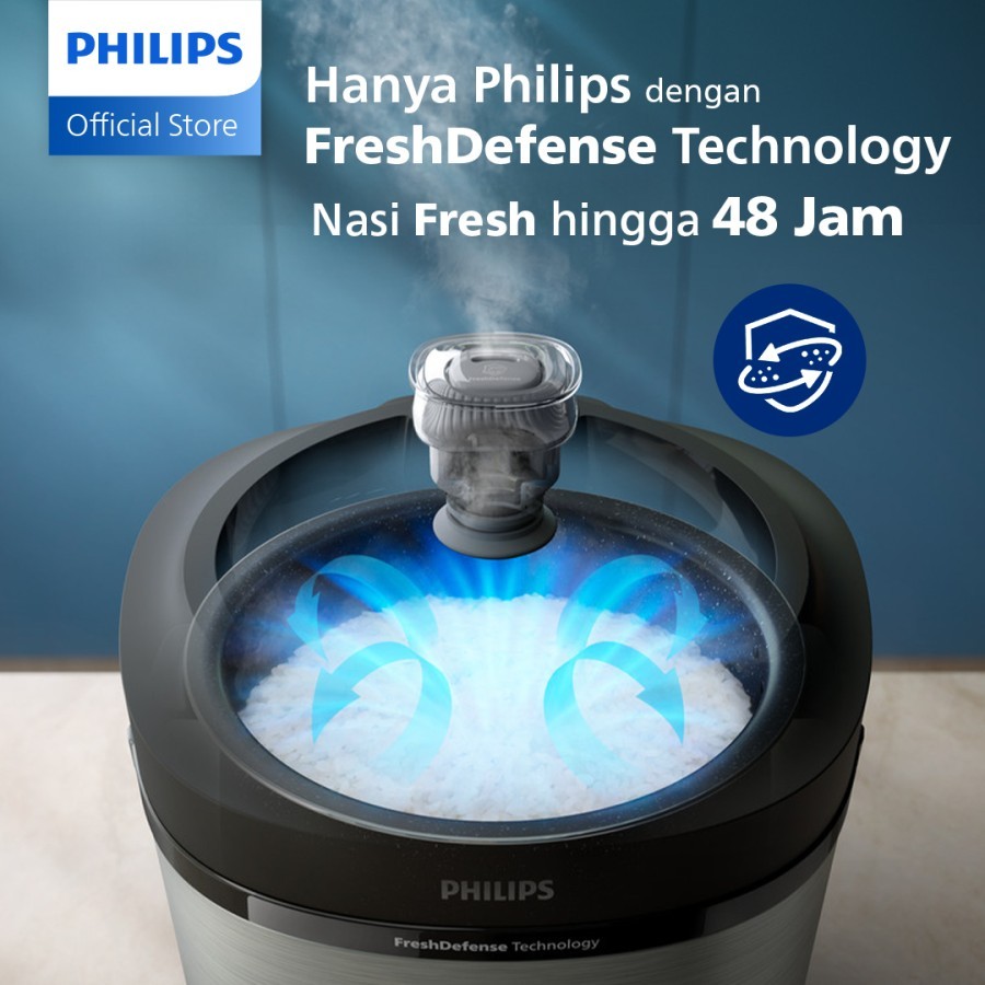 PHILIPS Rice Cooker HD 3211 Magic Com Stainless 1.8L - HD3211
