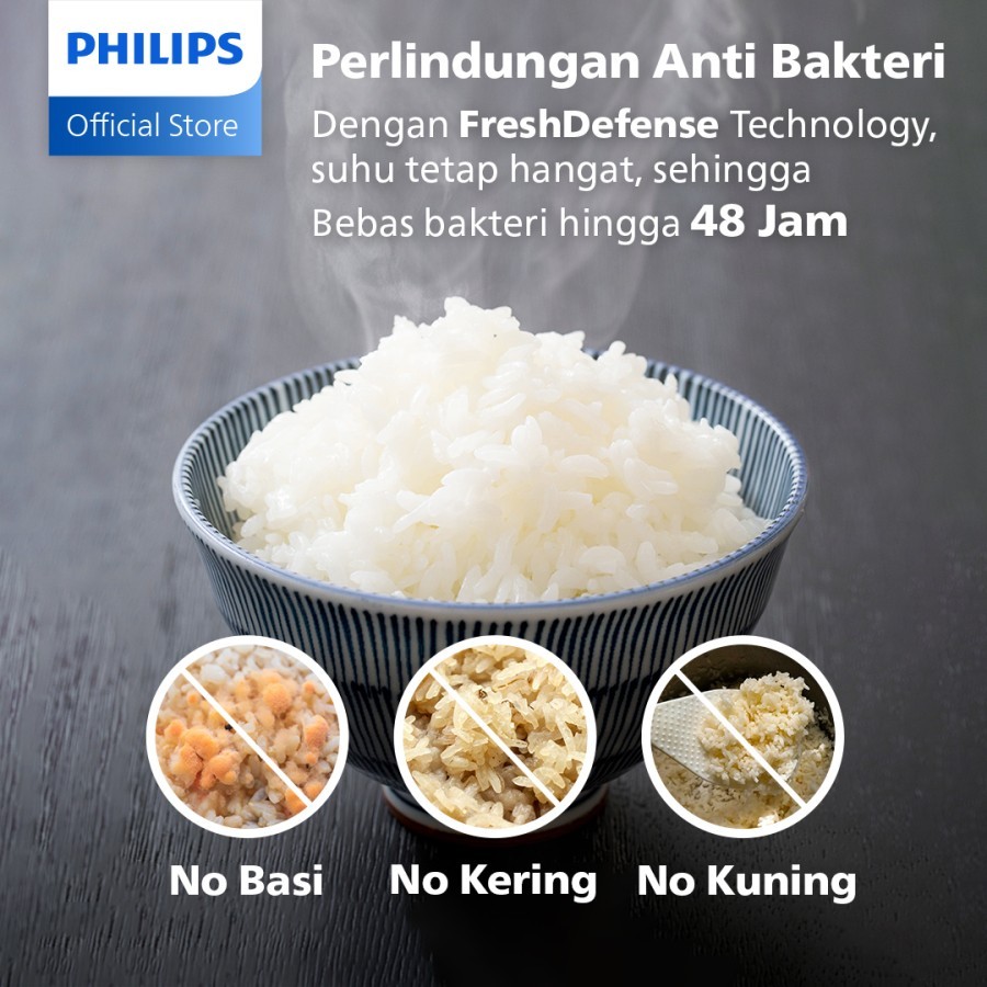 PHILIPS Rice Cooker HD 3211 Magic Com Stainless 1.8L - HD3211