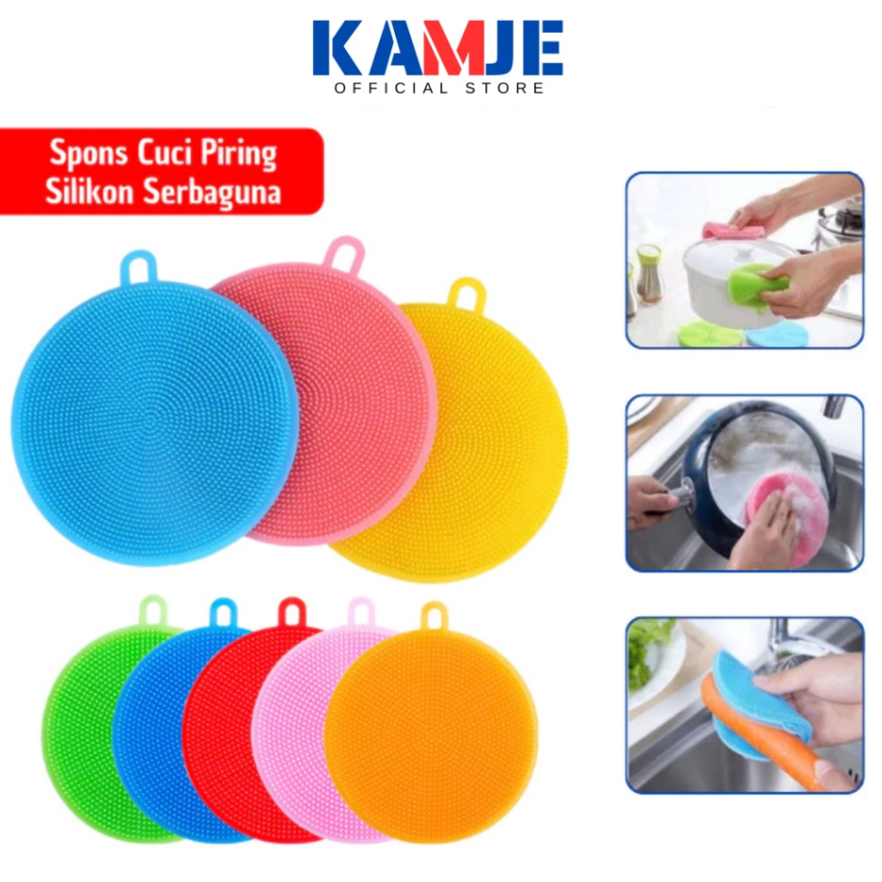 KAMJE Spons Sponge Cuci Piring Silikon Serbaguna KMJ074