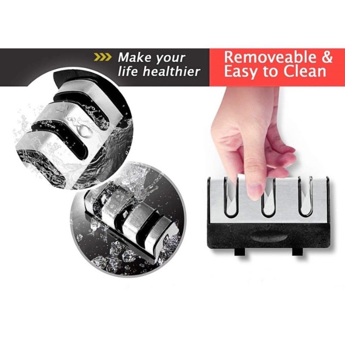 KAMJE Alat Asahan Pengasah Pisau Gunting 3 Mode Stainless Steel KMJ215