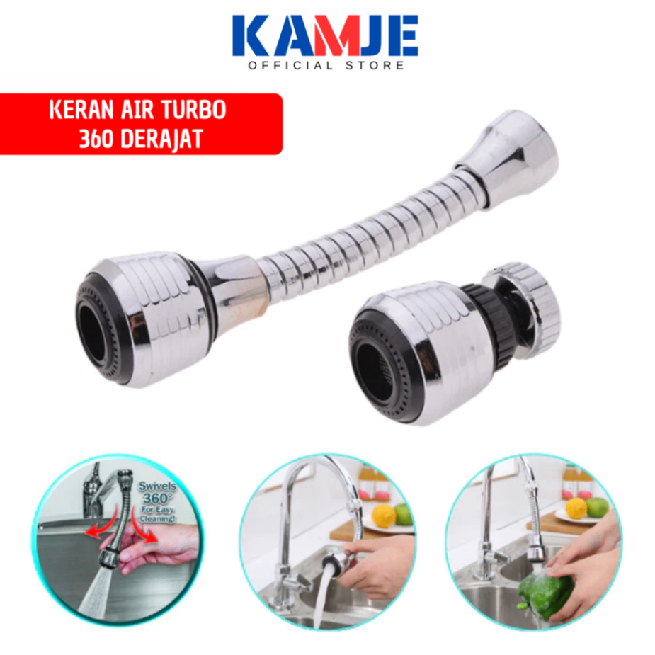 KAMJE Sambungan Filter Saringan Penyaring Kran Keran Air Turbo 2 Mode