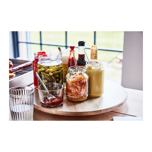 Tempat bumbu berputar Rak bumbu papan saji putar bahan kayu solid