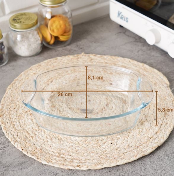 loyang kaca casserole Wadah piring saji makanan oven microwave safe