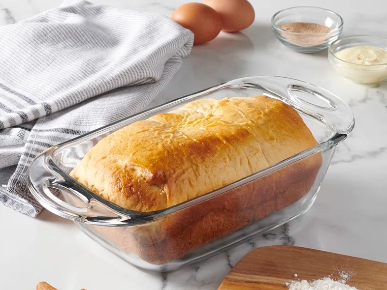 Anchor loyang kaca tahan panas loaf pan microwave dan oven safe