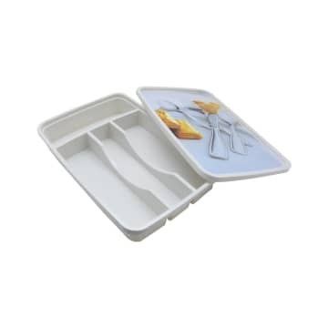 Tempat sendok garpu dengan penyekat