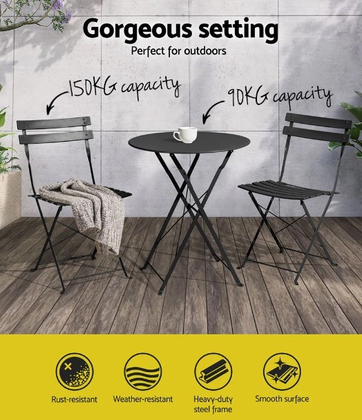 set kursi teras kursi taman kursi kafe outdoor foldable kursi makan