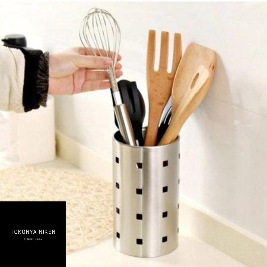 Livera Tempat Sendok Stainles Garpu Cutlery Holder Utensil Holder