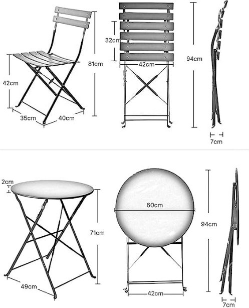 set kursi teras kursi taman kursi kafe outdoor foldable kursi makan