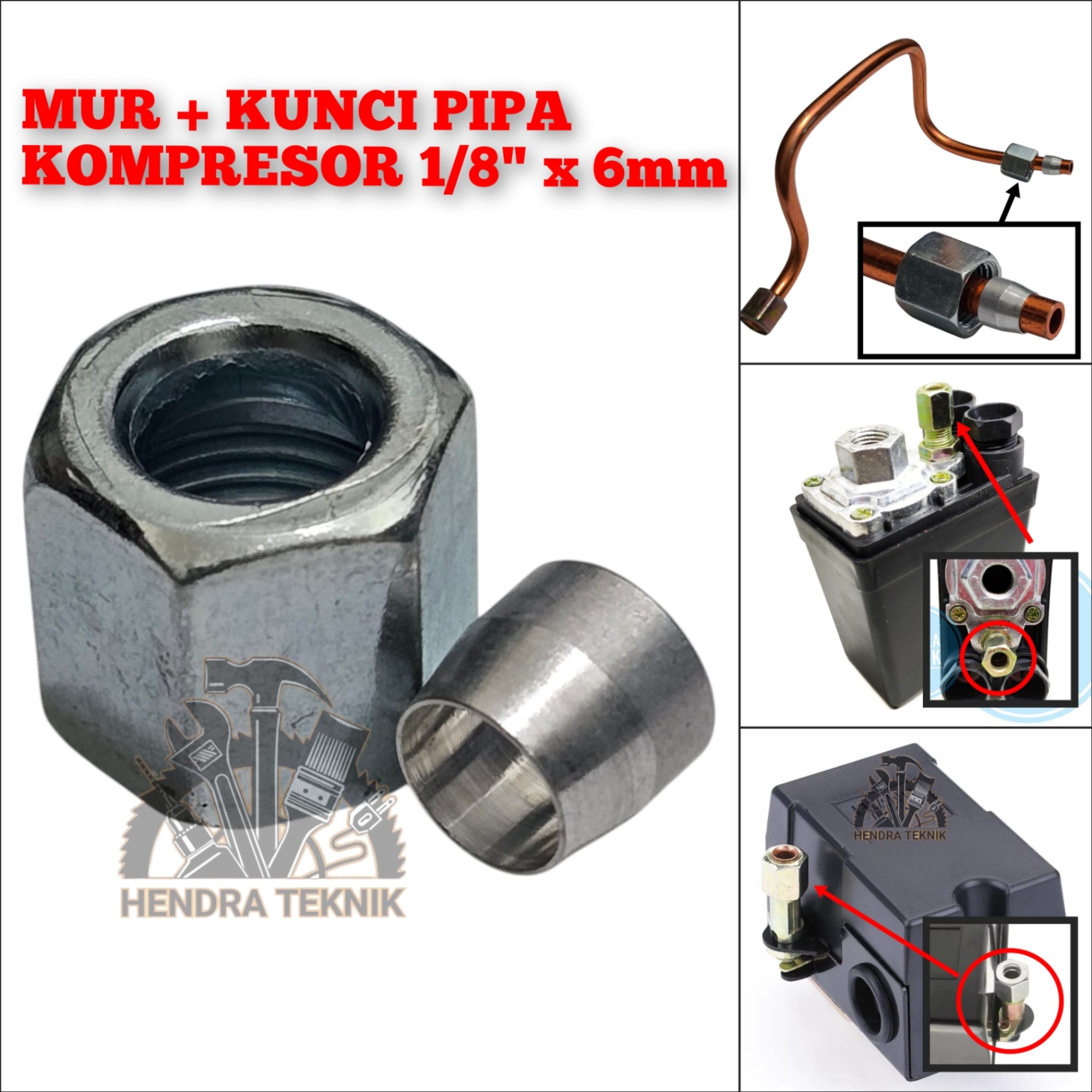 MUR + PENGUNCI PIPA UNLOADER DRAT PENGUNCI PIPA BREATHER SPAREPART NUT