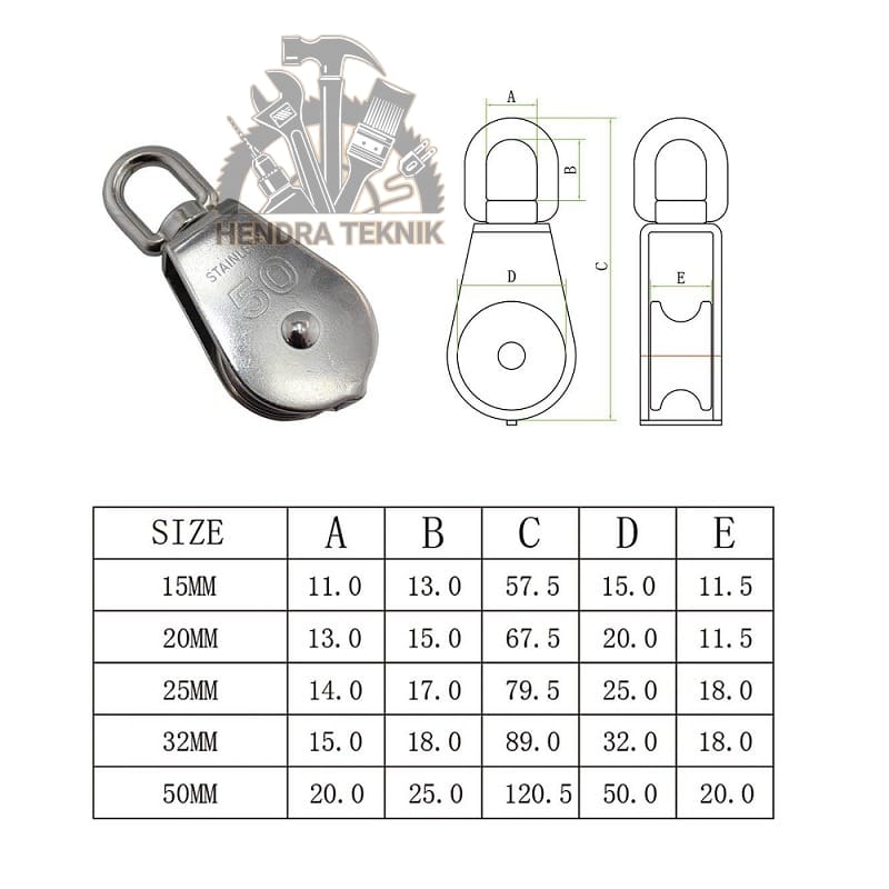 KATROL STAINLESS KEREKAN BURUNG MINI SINGLE DOUBLE PULLEY PULI MONEL