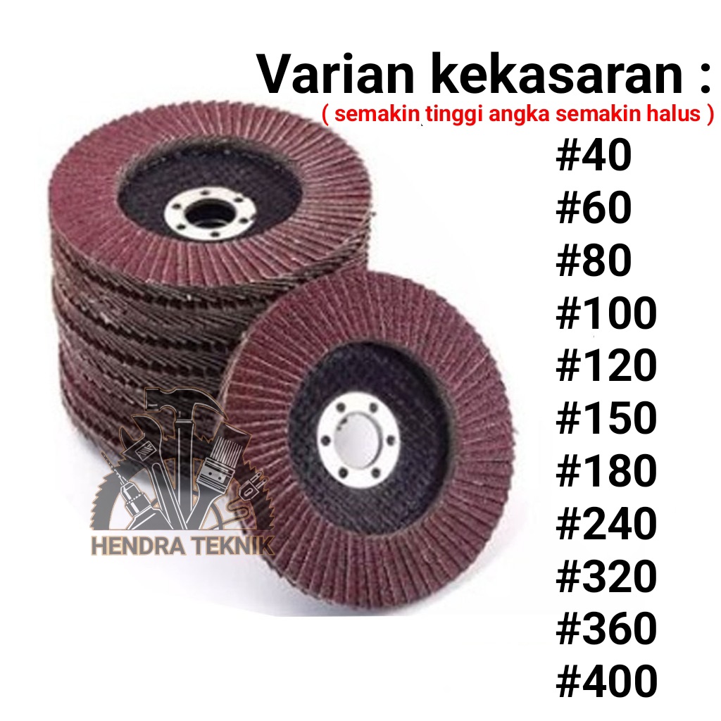 AMPLAS SUSUN 4"  FLAP DISC BESI 100MM REMPELAS TUMPUK FLAPDISC 10CM