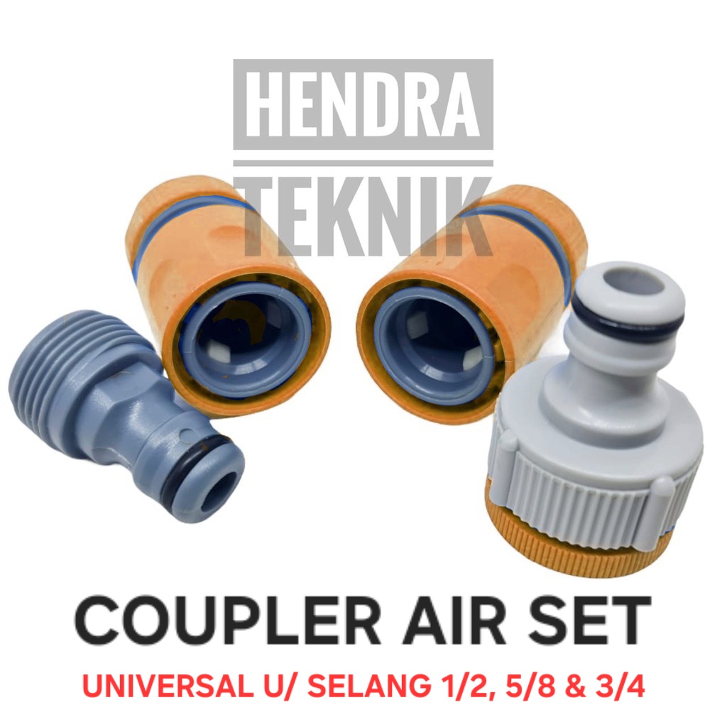 CONNECTOR SAMBUNGAN SELANG AIR SET. QUICK COUPLER. KOPLING AIR PVC SET