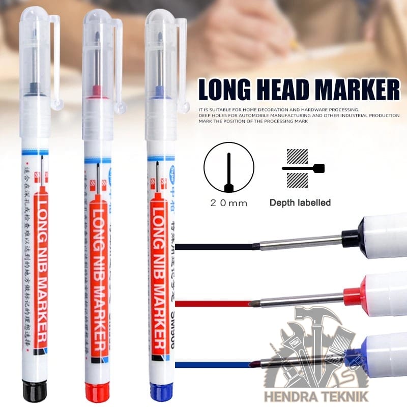 SPIDOL TUKANG ALAT TULIS PENANDA PULPEN KEPALA PANJANG LONG NIB TIP