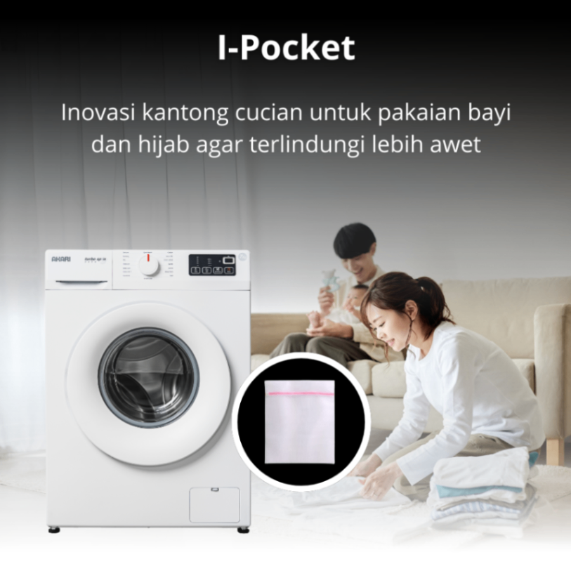 AKARI Mesin Cuci Front Loading Hemat Air AFM-8T70SK Putih