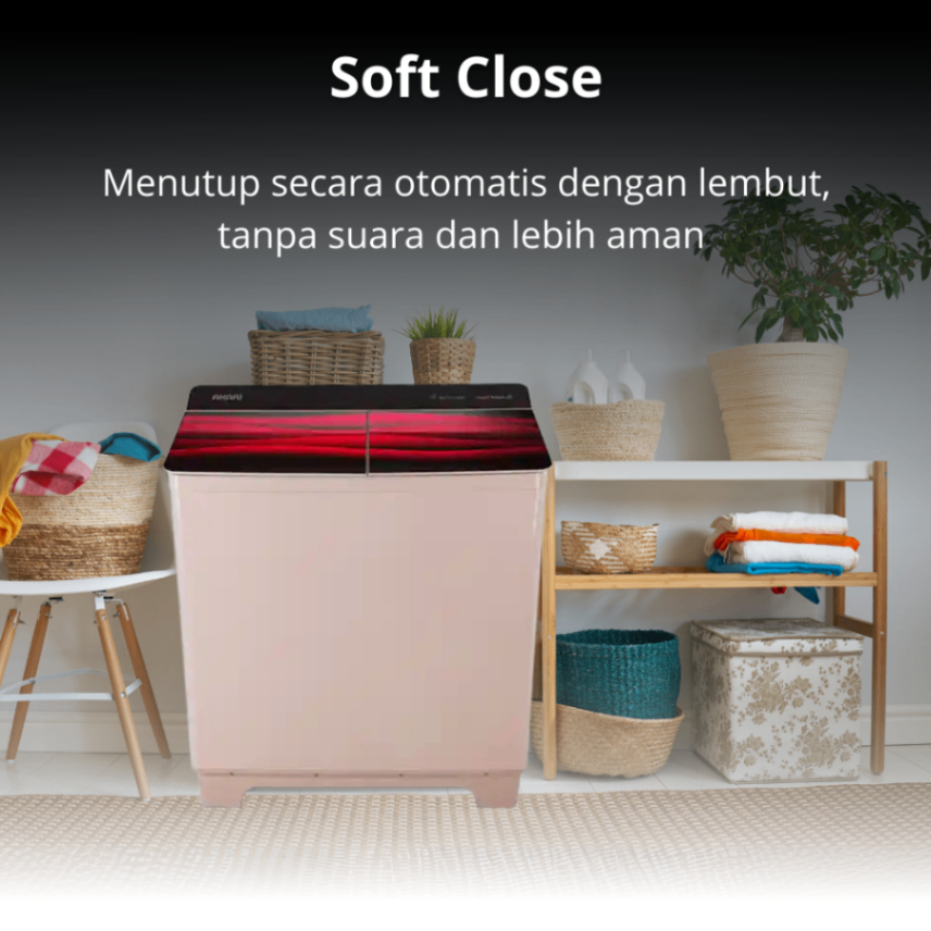 AKARI Mesin Cuci 2 Tabung Besar Kantong Cuci Hijab Turbo Spin AWM-12FS