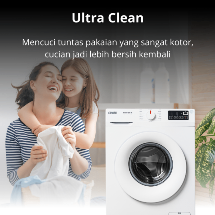 AKARI Mesin Cuci Front Loading Hemat Air AFM-8T70SK Putih