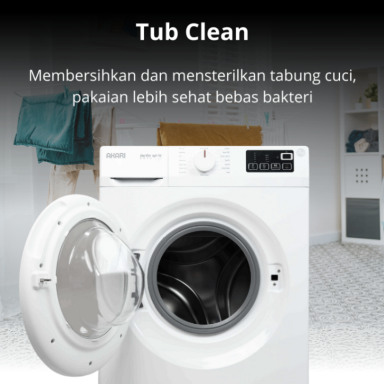 AKARI Mesin Cuci Front Loading Hemat Air AFM-8T70SK Putih