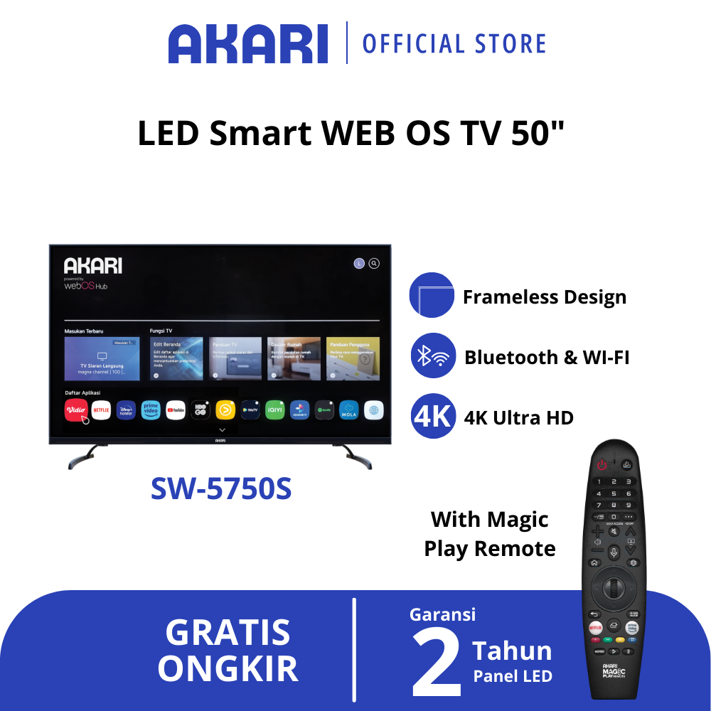 AKARI Smart TV 50 inch WEBOS UHD 4K Voice Comment SW-5750S