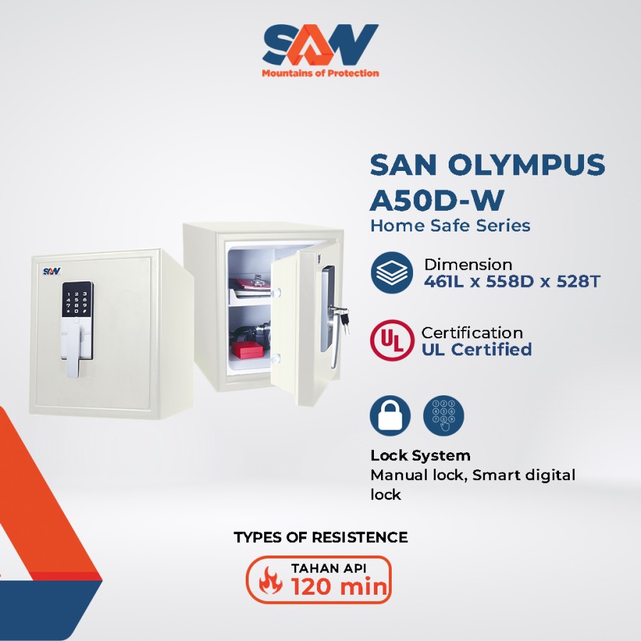 BRANKAS MEWAH BRANKAS DIGITAL TAHAN API FIRE RESISTANT SAN OLYMPUS A50