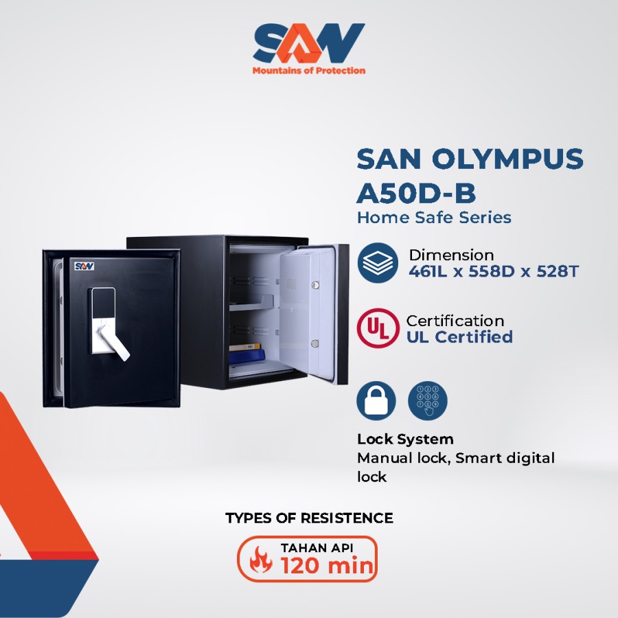 BRANKAS MEWAH BRANKAS DIGITAL TAHAN API FIRE RESISTANT SAN OLYMPUS A50