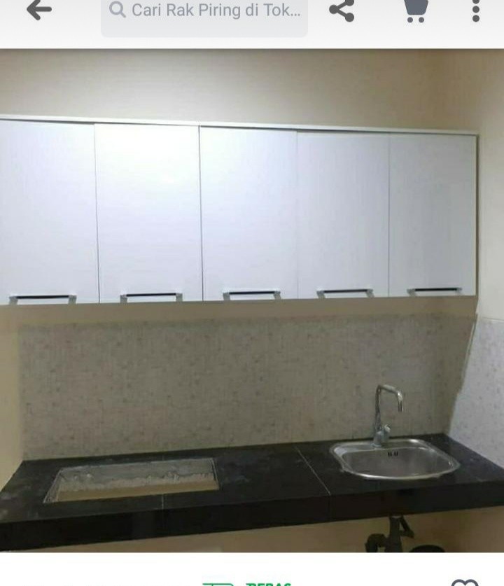 Rak Piring Lemari Gantung Dapur Kitchenset Atas 5 Pintu Warna Putih G