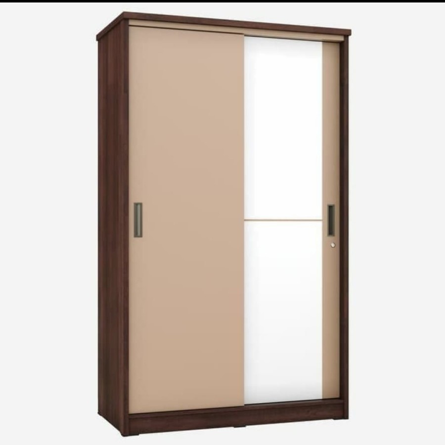 Lemari Pakaian 2 Pintu Cermin dan Laci Luar LP 2309