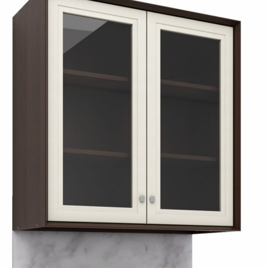 RAK PIRING LEMARI GANTUNG DAPUR KITCHEN SET ATAS 2 PINTU KACA KSA2162