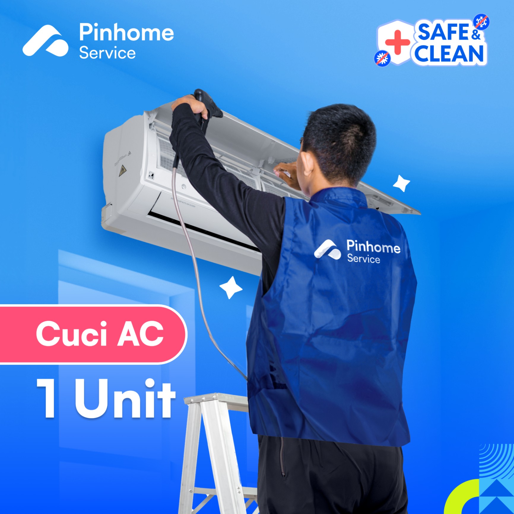 Voucher Pinhome Service  - Jasa Cuci AC Non Inverter 1 Unit