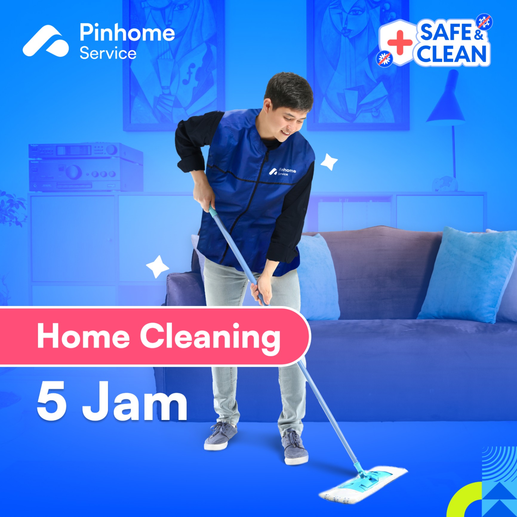 Voucher Pinhome Service - Home Cleaning with Tools 5 Hours