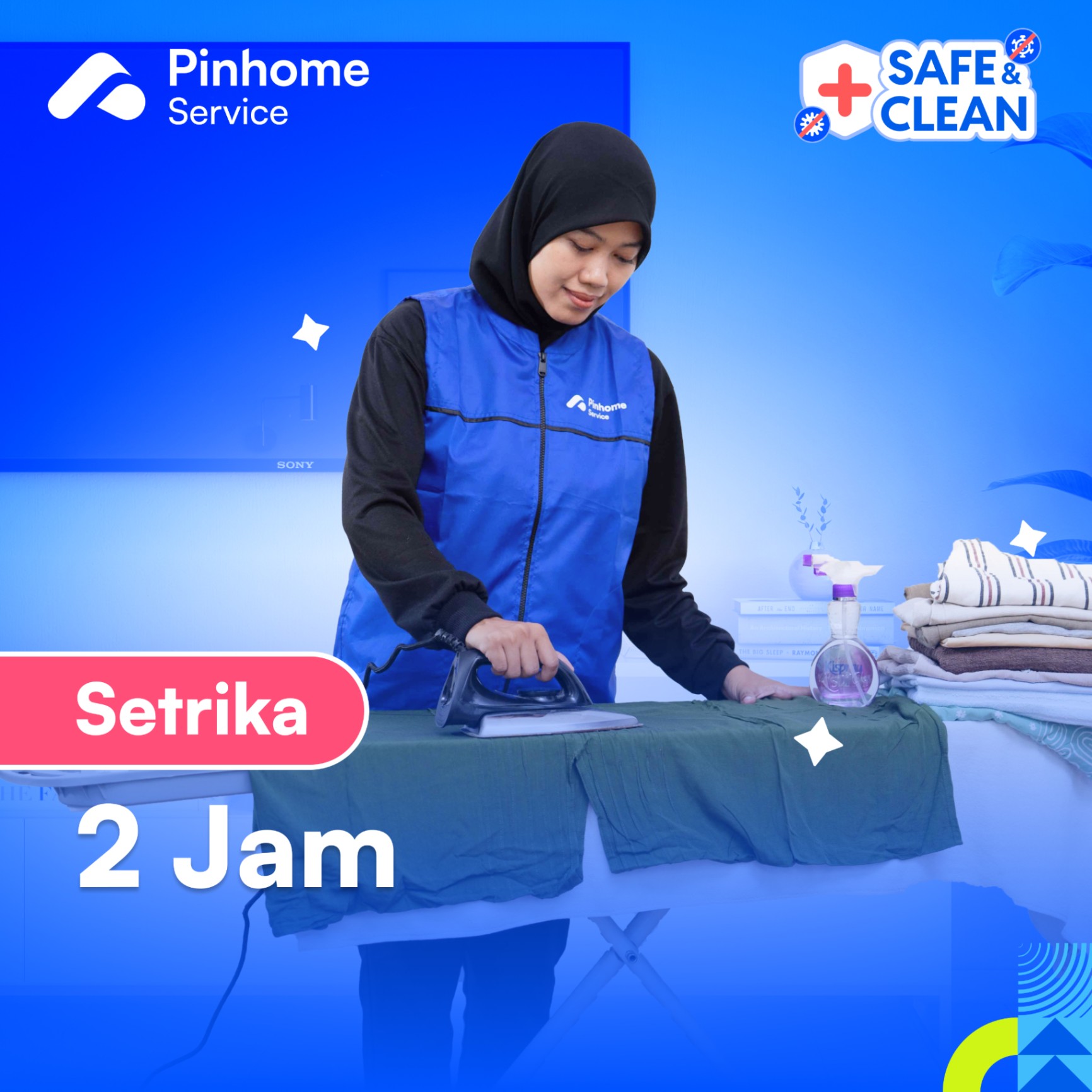Voucher Pinhome Service - Jasa Setrika 2 Jam