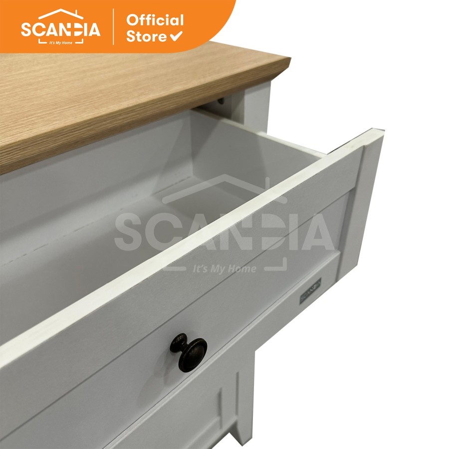 SCANDIA Lemari Laci Chest 4 Drawer Chalice 80x39x98 Cm White Oak