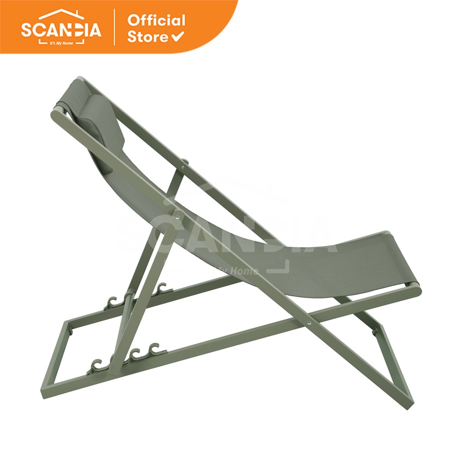 SCANDIA Kursi Pantai Outdoor Beach Chair Tomas 60x100x94Cm Light Green