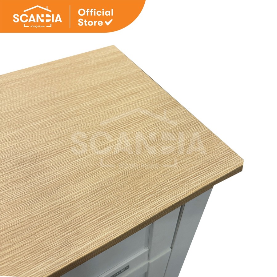 SCANDIA Lemari Laci Chest 4 Drawer Chalice 80x39x98 Cm White Oak