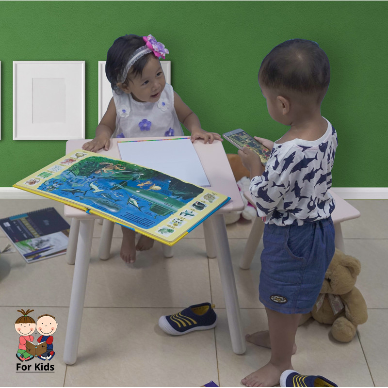 FUNIKA Set Meja dan Bangku Kotak Anak Starindo 95847 - Putih