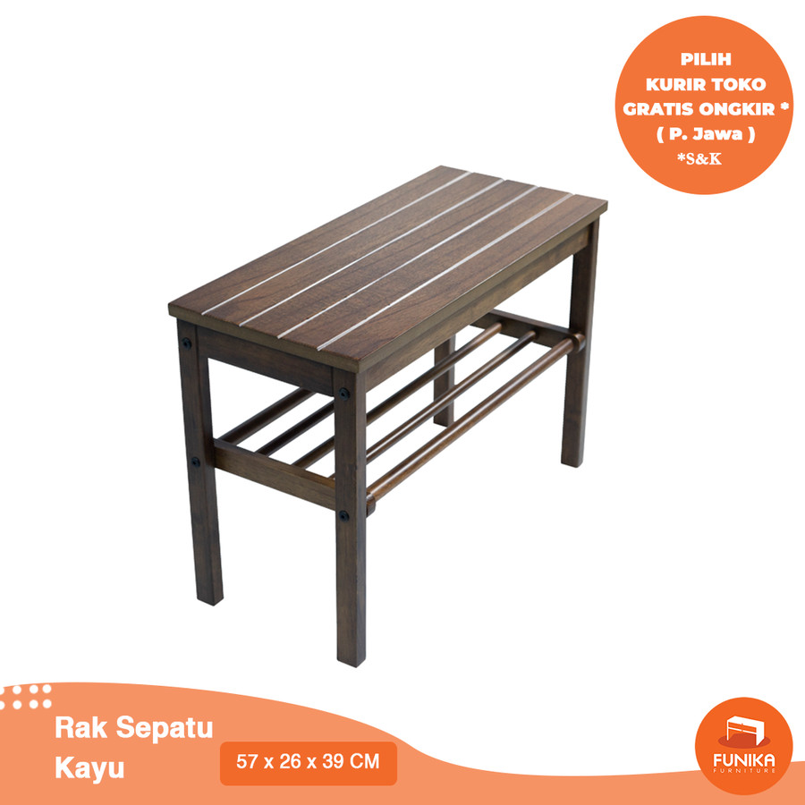 FUNIKA STARINDO 91864 FB - Rak Sepatu Kayu - Coklat Tua