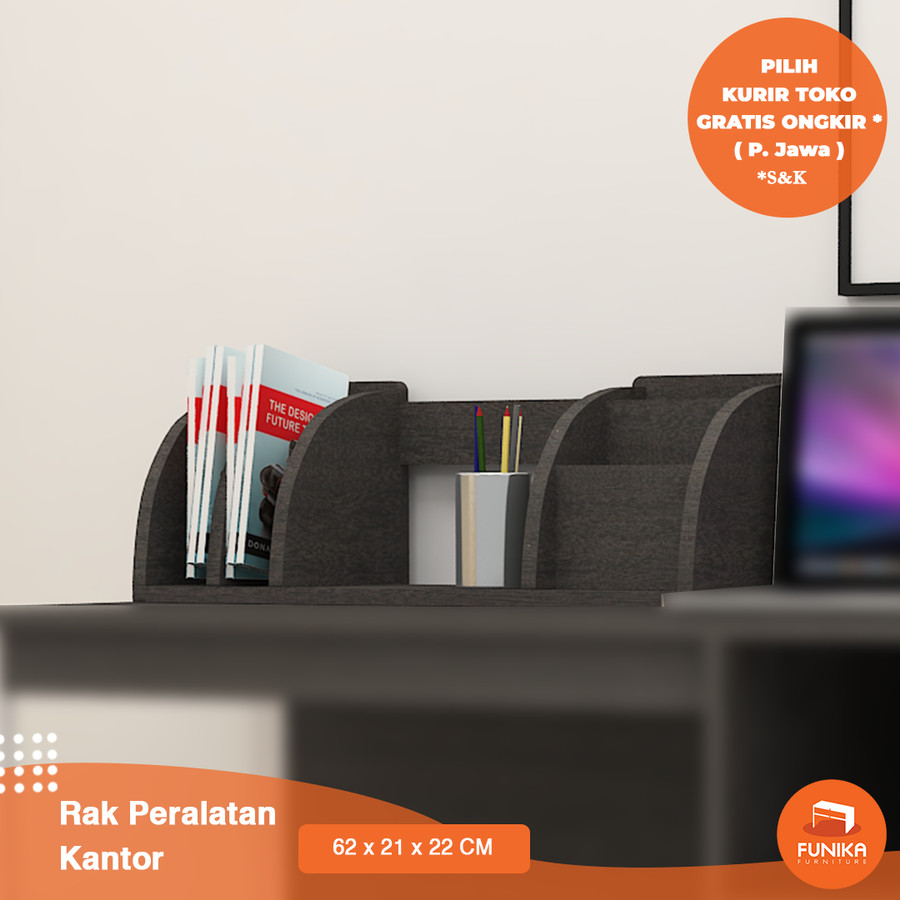 FUNIKA 11088 SW - Rak Peralatan Kantor - Coklat Kehitaman