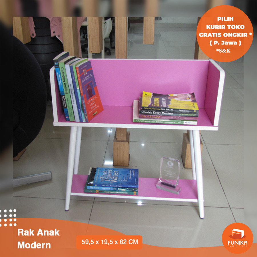 FUNIKA 84980 PK/WH - Rak Modern Serbaguna Minimalis Anak - Pink